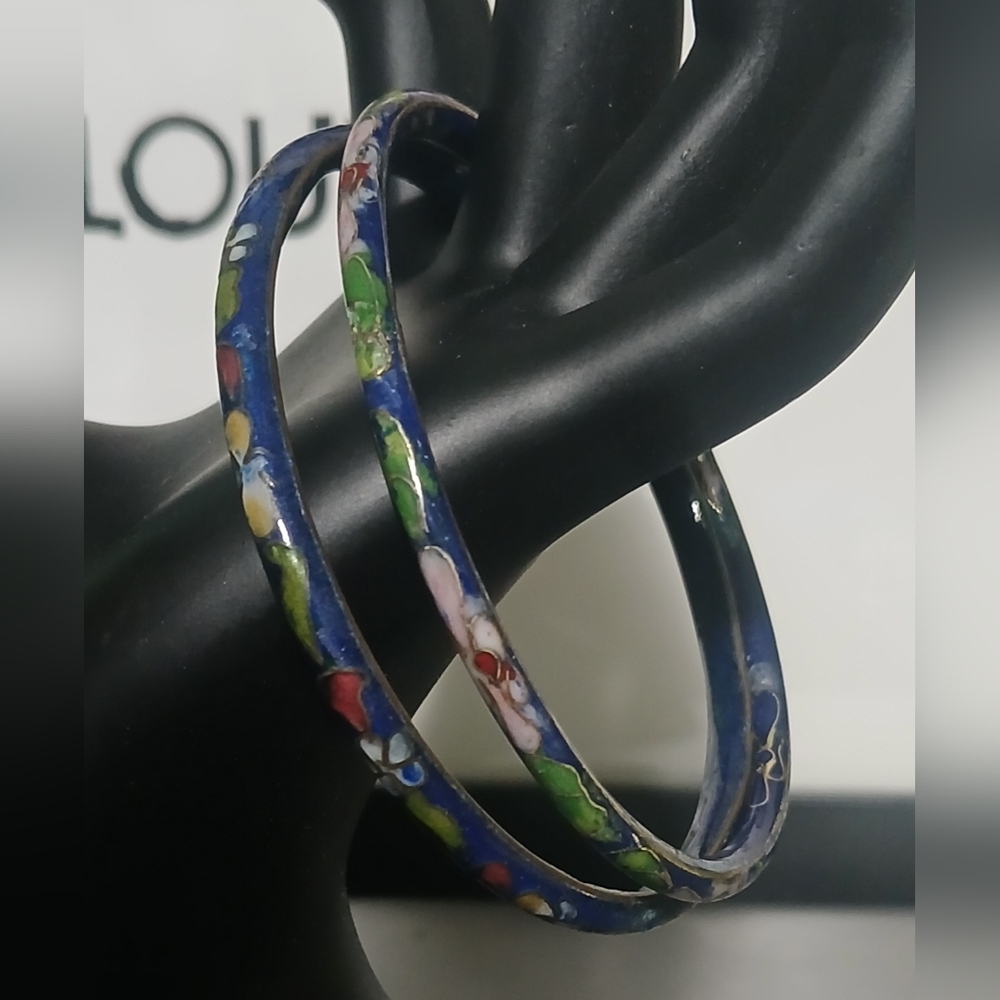 2 Cloisonn Bangle Bracelets - image 1